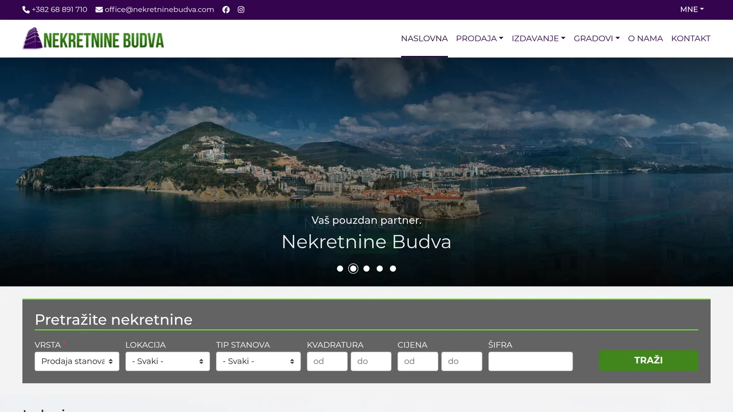 Nekretnine Budva — sajt